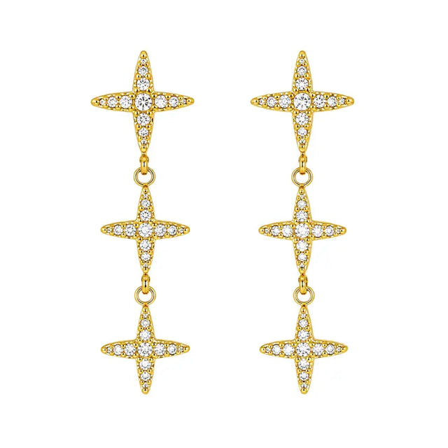 Boucles star cascade éclat - doré