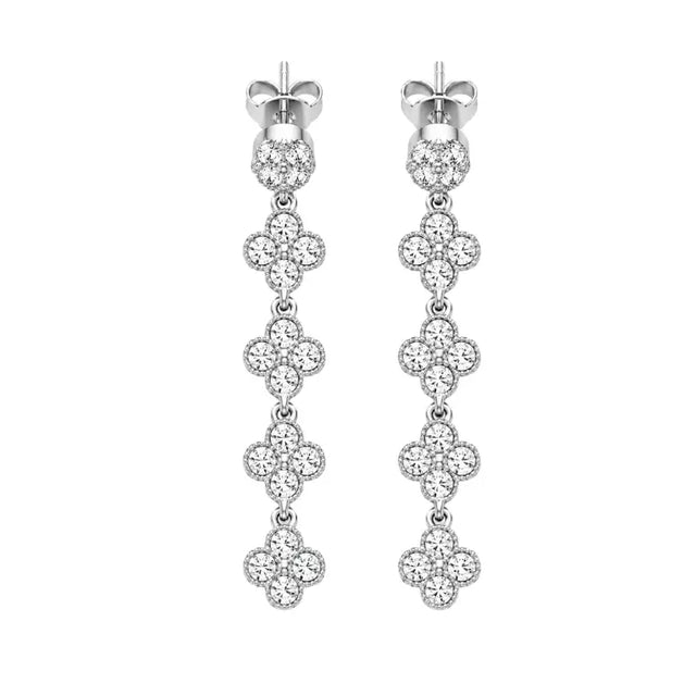 Boucles trèfle cristal éclat