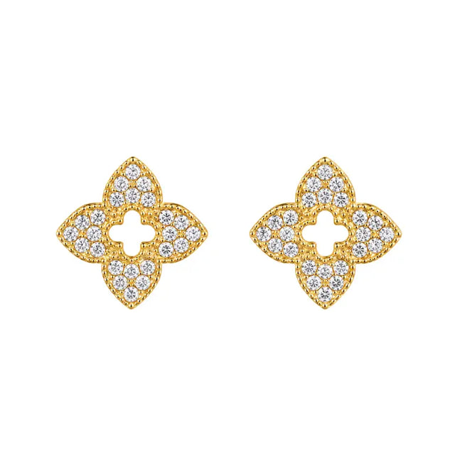 Boucles trèfle éclat - argenté