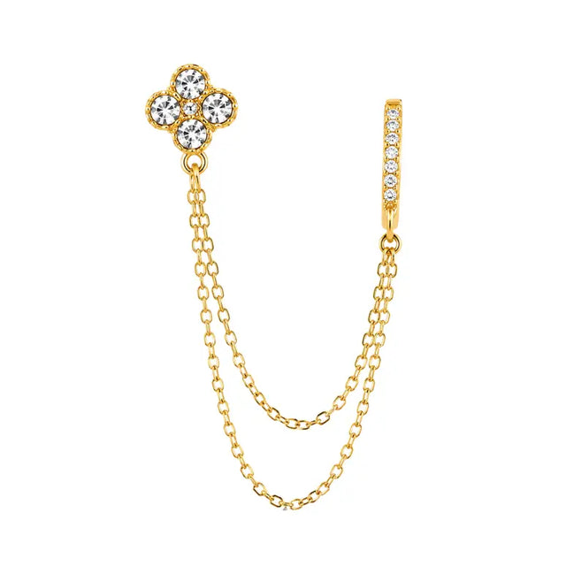 Boucles trèfle prestige - doré