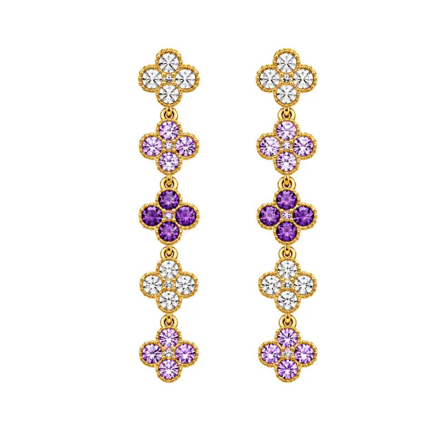 Boucles trèfle violet éclat