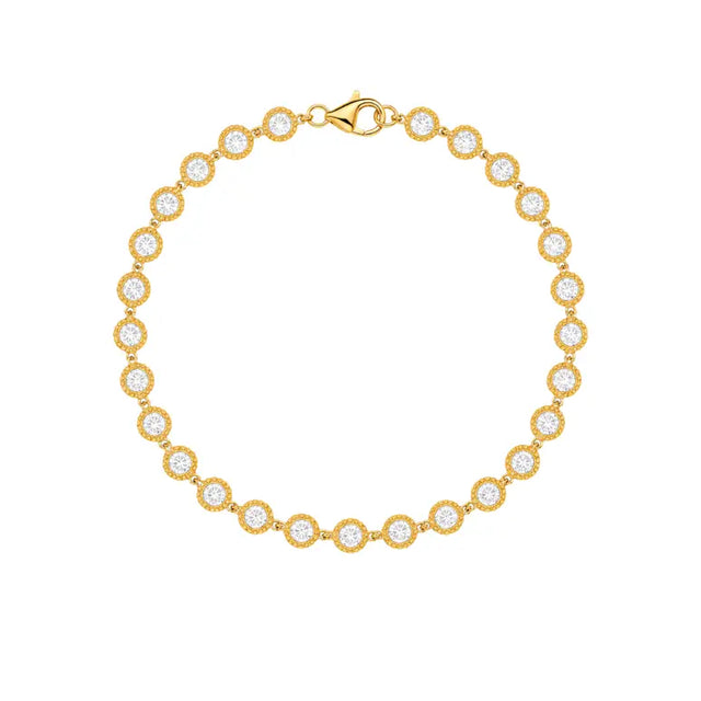 Bracelet cercles pavés éclat - doré