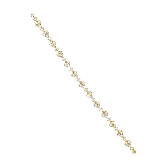 Bracelet fleur cristalline prestige - doré