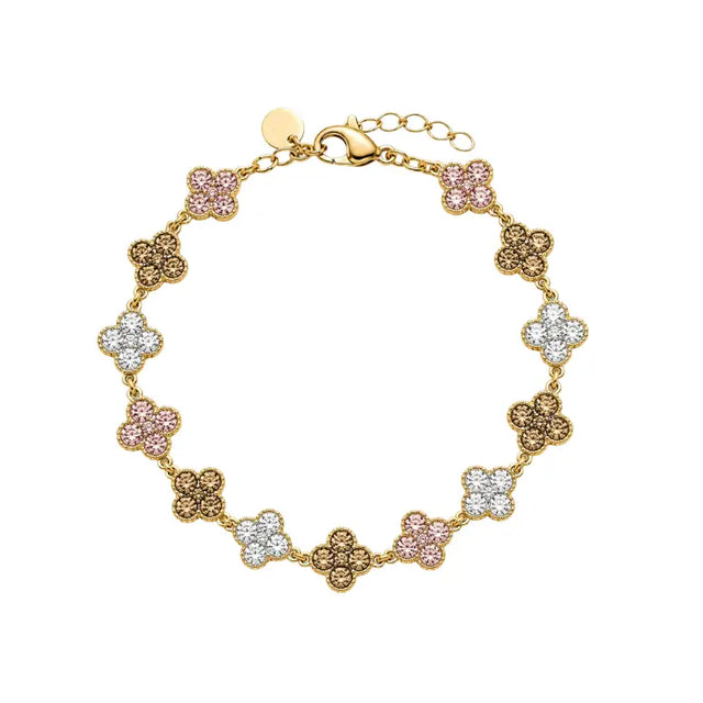 Bracelet fleurs champagne rosé éclat