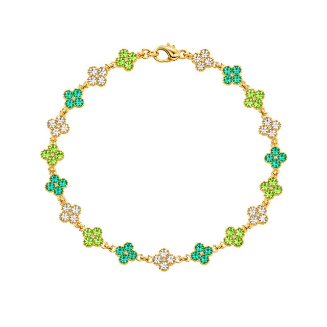 Bracelet fleurs multicolores éclat