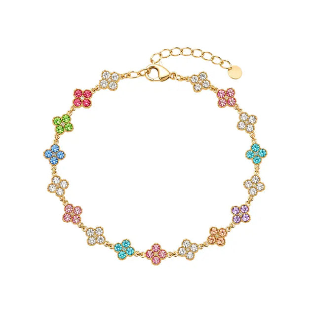 Bracelet fleurs multigem éclat