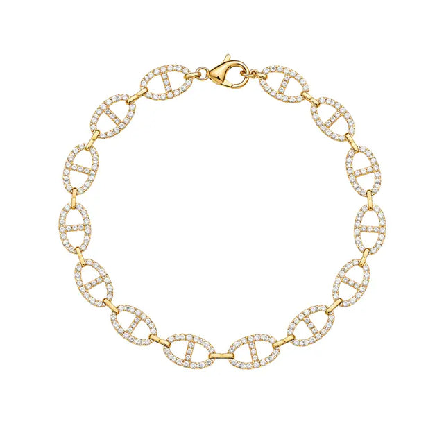 Bracelet maillons ovales éclat - doré