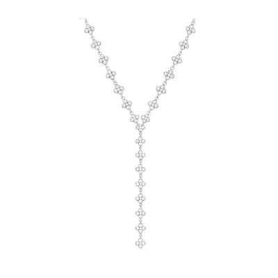 Collier en y diamond cascade - argenté