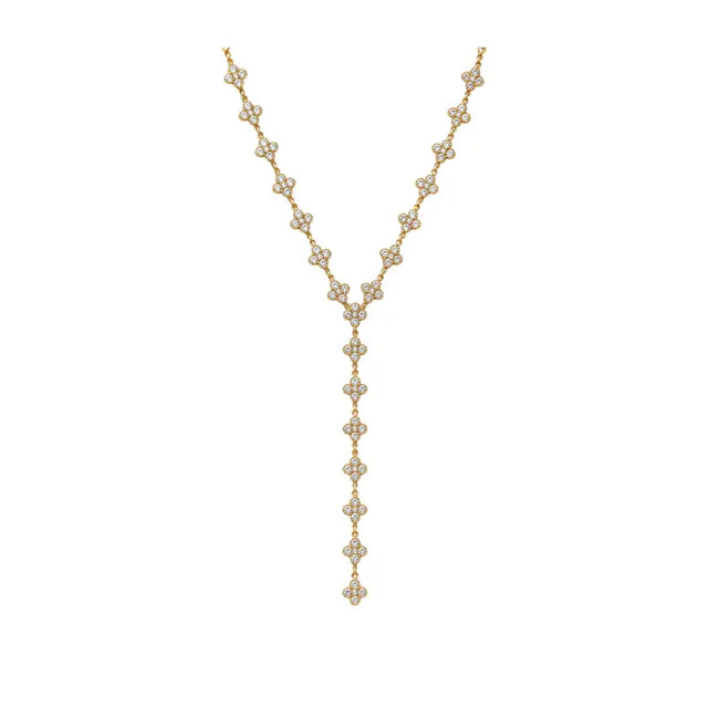 Collier en y diamond cascade - doré